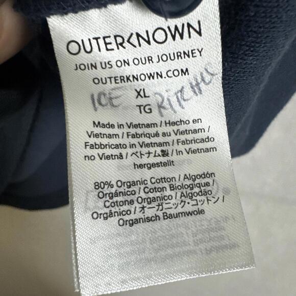 Outerknown Men's Size XL Dark Blue Short Sleeve Hightide Terry Towel Polo Shirt - Picture 6 of 10